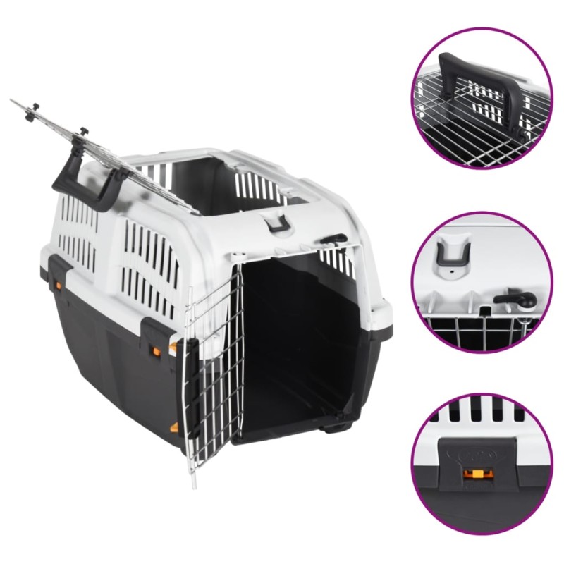 vidaXL Transportbox für Haustiere Metalltür 48x31,5x31 cm Polypropylen vidaXL Transportbox für Haustiere Metalltür 48x31,5x31 cm Polypropylen