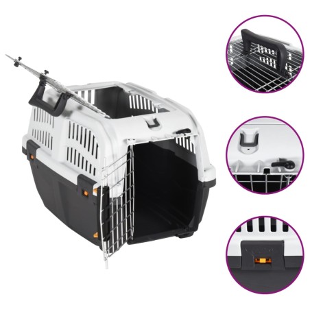 vidaXL Transportbox für Haustiere Metalltür 48x31,5x31 cm Polypropylen