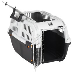 vidaXL Transportbox für Haustiere Metalltür 48x31,5x31 cm Polypropylen