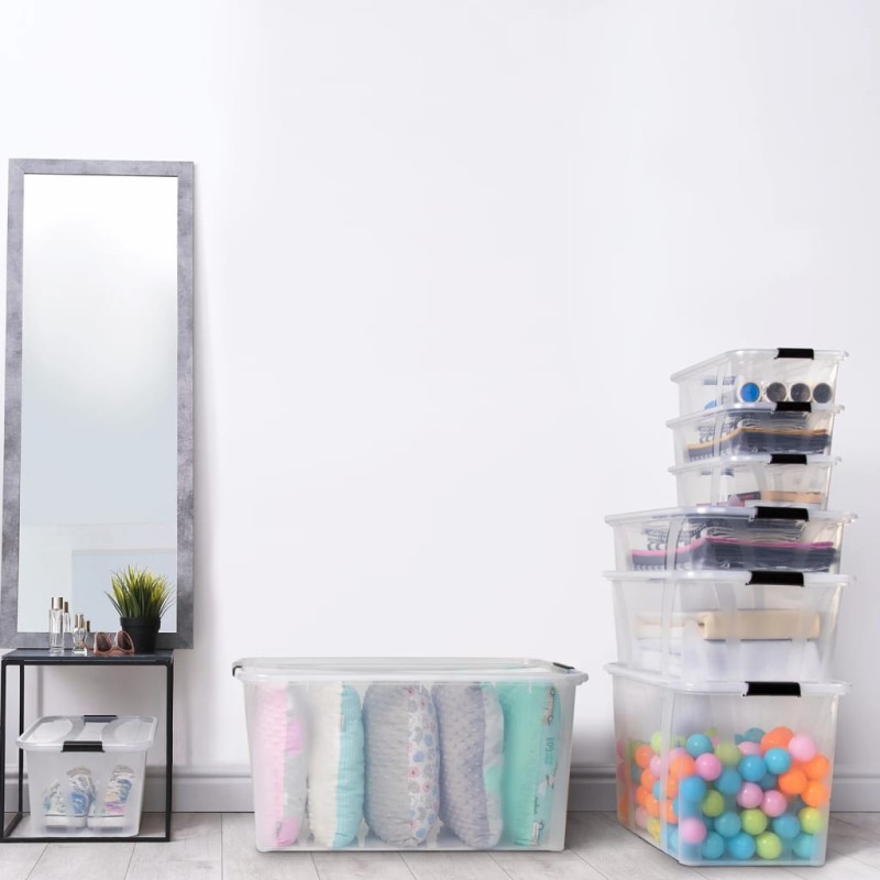 vidaXL Aufbewahrungsboxen mit Deckeln 2 Stk. Transparent 14 L vidaXL Aufbewahrungsboxen mit Deckeln 2 Stk. Transparent 14 L