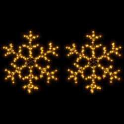 vidaXL LED-Schneeflocken 2 Stk. Warmweiß 59x59 cm