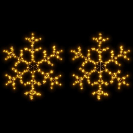 vidaXL LED-Schneeflocken 2 Stk. Warmweiß 59x59 cm