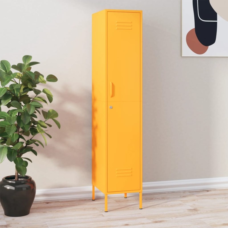 vidaXL Schließfachschrank Senfgelb 35x46x180 cm Stahl vidaXL Schließfachschrank Senfgelb 35x46x180 cm Stahl