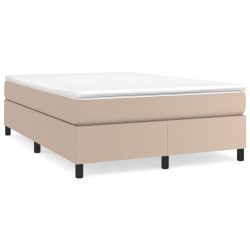 vidaXL Boxspringbett Matratze Cappuccino-Braun 140x200cm Kunstleder