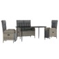 vidaXL 4-tlg. Garten-Essgruppe mit Kissen Grau Poly Rattan vidaXL 4-tlg. Garten-Essgruppe mit Kissen Grau Poly Rattan