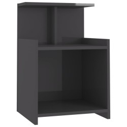 vidaXL Nachttisch Hochglanz-Grau 40x35x60 cm Holzwerkstoff