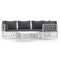 vidaXL 5-tlg. Garten-Lounge-Set mit Kissen Weiß Stahl vidaXL 5-tlg. Garten-Lounge-Set mit Kissen Weiß Stahl