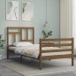 vidaXL Massivholzbett mit Kopfteil Honigbraun 90x200 cm vidaXL Massivholzbett mit Kopfteil Honigbraun 90x200 cm