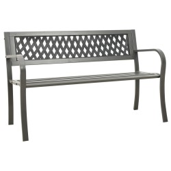 vidaXL Gartenbank 125 cm Stahl Grau