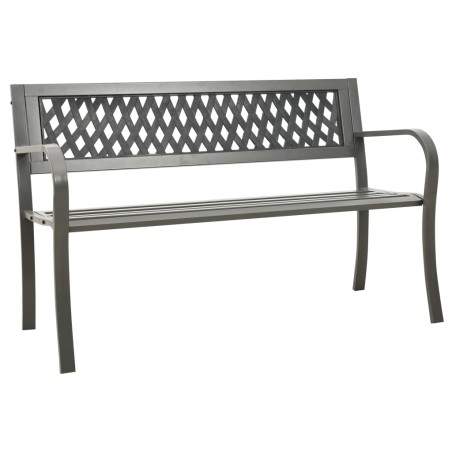 vidaXL Gartenbank 125 cm Stahl Grau