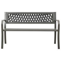 vidaXL Gartenbank 125 cm Stahl Grau