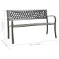 vidaXL Gartenbank 125 cm Stahl Grau vidaXL Gartenbank 125 cm Stahl Grau
