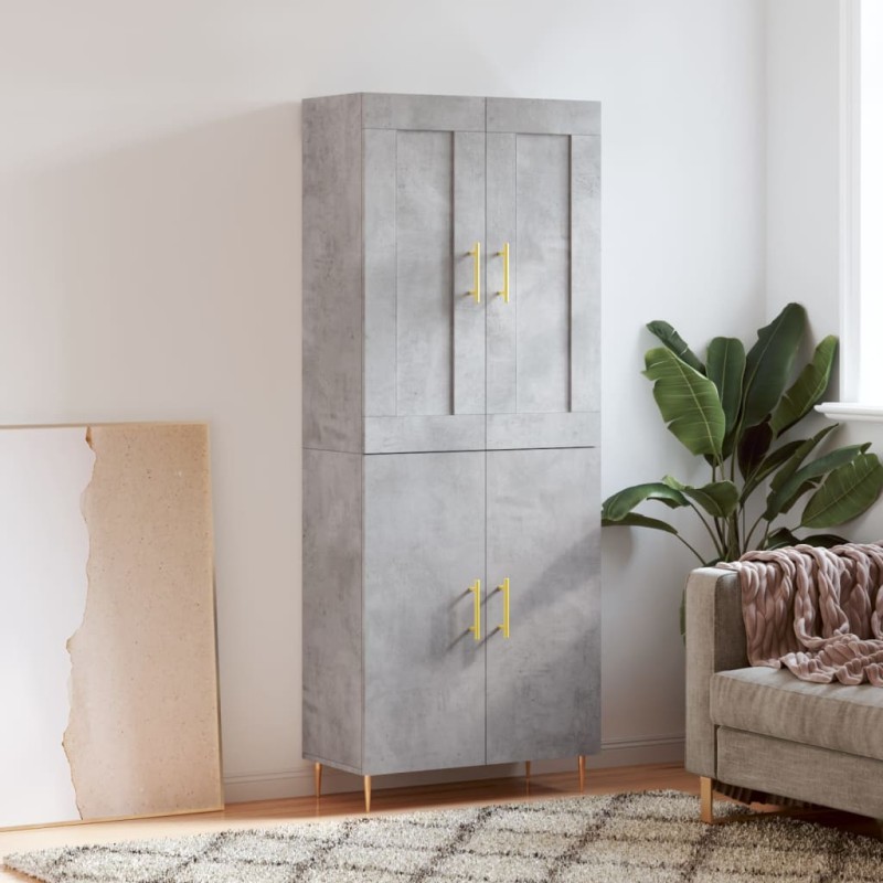 vidaXL Highboard Betongrau 69,5x34x180 cm Holzwerkstoff vidaXL Highboard Betongrau 69,5x34x180 cm Holzwerkstoff