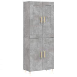 vidaXL Highboard Betongrau 69,5x34x180 cm Holzwerkstoff