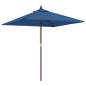 vidaXL Sonnenschirm mit Holzmast Azurblau 198x198x231 cm vidaXL Sonnenschirm mit Holzmast Azurblau 198x198x231 cm