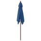 vidaXL Sonnenschirm mit Holzmast Azurblau 198x198x231 cm vidaXL Sonnenschirm mit Holzmast Azurblau 198x198x231 cm