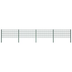 Zaunfeld mit Pfosten Eisen 6,8 x 0,8 m Grün