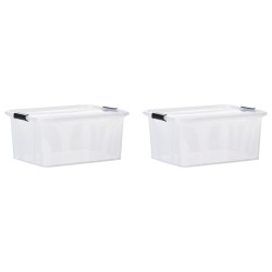 vidaXL Aufbewahrungsboxen mit Deckeln 2 Stk. Transparent 32 L