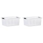 vidaXL Aufbewahrungsboxen mit Deckeln 2 Stk. Transparent 32 L vidaXL Aufbewahrungsboxen mit Deckeln 2 Stk. Transparent 32 L