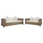 2-tlg. Sofagarnitur mit Kissen Natur Rattan 2-tlg. Sofagarnitur mit Kissen Natur Rattan