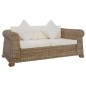 2-tlg. Sofagarnitur mit Kissen Natur Rattan 2-tlg. Sofagarnitur mit Kissen Natur Rattan
