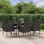 vidaXL 7-tlg. Garten-Essgruppe mit Kissen Schwarz Poly Rattan vidaXL 7-tlg. Garten-Essgruppe mit Kissen Schwarz Poly Rattan