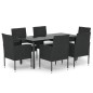 vidaXL 7-tlg. Garten-Essgruppe mit Kissen Schwarz Poly Rattan vidaXL 7-tlg. Garten-Essgruppe mit Kissen Schwarz Poly Rattan