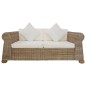 2-tlg. Sofagarnitur mit Kissen Natur Rattan 2-tlg. Sofagarnitur mit Kissen Natur Rattan