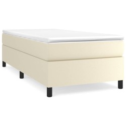 vidaXL Boxspringbett mit Matratze Creme 80x200 cm Kunstleder