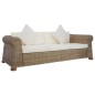 2-tlg. Sofagarnitur mit Kissen Natur Rattan 2-tlg. Sofagarnitur mit Kissen Natur Rattan
