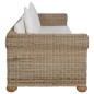 2-tlg. Sofagarnitur mit Kissen Natur Rattan 2-tlg. Sofagarnitur mit Kissen Natur Rattan