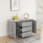 vidaXL Sideboard mit 3 Schubladen Betongrau 120x41x75 cm Holzwerkstoff vidaXL Sideboard mit 3 Schubladen Betongrau 120x41x75 cm Holzwerkstoff