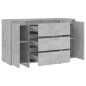 vidaXL Sideboard mit 3 Schubladen Betongrau 120x41x75 cm Holzwerkstoff vidaXL Sideboard mit 3 Schubladen Betongrau 120x41x75 cm Holzwerkstoff