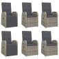 vidaXL 7-tlg. Garten-Essgruppe mit Kissen Grau Poly Rattan vidaXL 7-tlg. Garten-Essgruppe mit Kissen Grau Poly Rattan