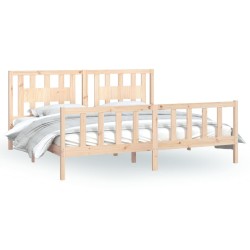 vidaXL Massivholzbett mit Kopfteil Kiefer 200x200 cm
