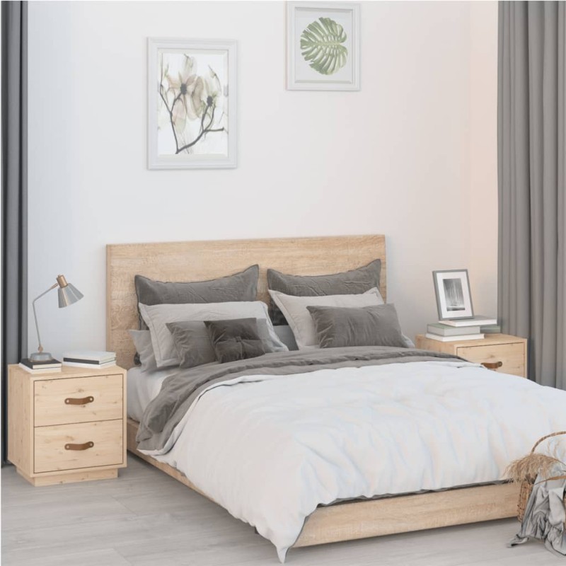 vidaXL Nachttische 2 Stk. 40x34x45 cm Massivholz Kiefer vidaXL Nachttische 2 Stk. 40x34x45 cm Massivholz Kiefer