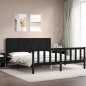 vidaXL Massivholzbett mit Kopfteil Schwarz vidaXL Massivholzbett mit Kopfteil Schwarz