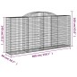 vidaXL Gabionen mit Hochbogen 20 Stk 300x50x140/160cm Verzinktes Eisen vidaXL Gabionen mit Hochbogen 20 Stk 300x50x140/160cm Verzinktes Eisen