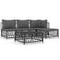 vidaXL 5-tlg. Garten-Lounge-Set mit Kissen Anthrazit Stahl vidaXL 5-tlg. Garten-Lounge-Set mit Kissen Anthrazit Stahl