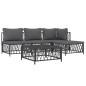 vidaXL 5-tlg. Garten-Lounge-Set mit Kissen Anthrazit Stahl vidaXL 5-tlg. Garten-Lounge-Set mit Kissen Anthrazit Stahl
