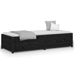vidaXL Tagesbett Schwarz 80x200 cm Massivholz Kiefer