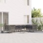 vidaXL 9-tlg. Garten-Lounge-Set mit Kissen Grau Poly Rattan vidaXL 9-tlg. Garten-Lounge-Set mit Kissen Grau Poly Rattan
