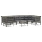 vidaXL 9-tlg. Garten-Lounge-Set mit Kissen Grau Poly Rattan vidaXL 9-tlg. Garten-Lounge-Set mit Kissen Grau Poly Rattan