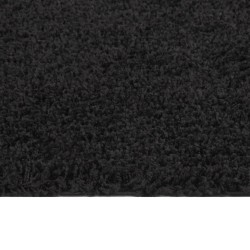 vidaXL Teppich Shaggy Hochflor Schwarz 80x150 cm