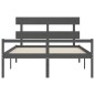 vidaXL Massivholzbett mit Kopfteil Grau 160x200 cm vidaXL Massivholzbett mit Kopfteil Grau 160x200 cm