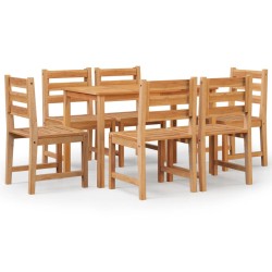 vidaXL 7-tlg. Garten-Essgruppe Massivholz Teak
