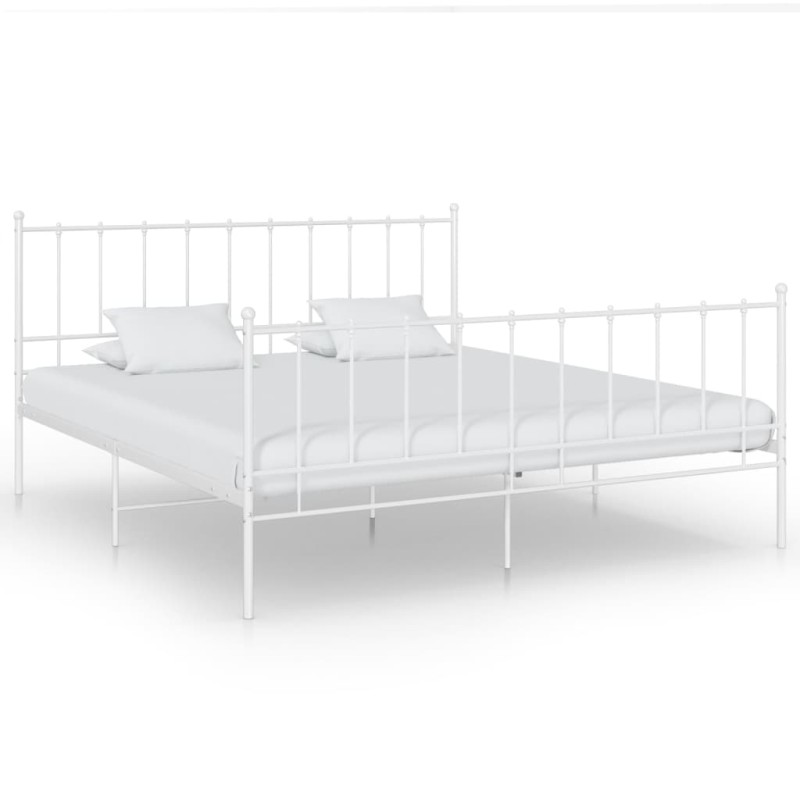 vidaXL Bett Weiß Metall 200x200 cm vidaXL Bett Weiß Metall 200x200 cm