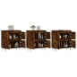 Sideboards 3 Stk. Räuchereiche Holzwerkstoff Sideboards 3 Stk. Räuchereiche Holzwerkstoff