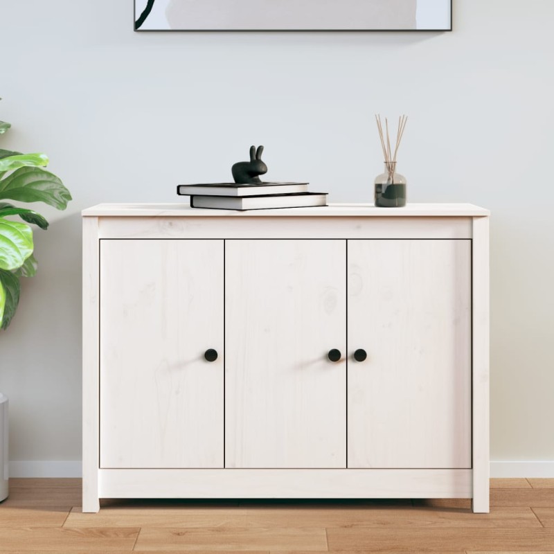 vidaXL Sideboard Weiß 100x35x74 cm Massivholz Kiefer vidaXL Sideboard Weiß 100x35x74 cm Massivholz Kiefer
