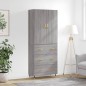 vidaXL Highboard Grau Sonoma 69,5x34x180 cm Holzwerkstoff vidaXL Highboard Grau Sonoma 69,5x34x180 cm Holzwerkstoff
